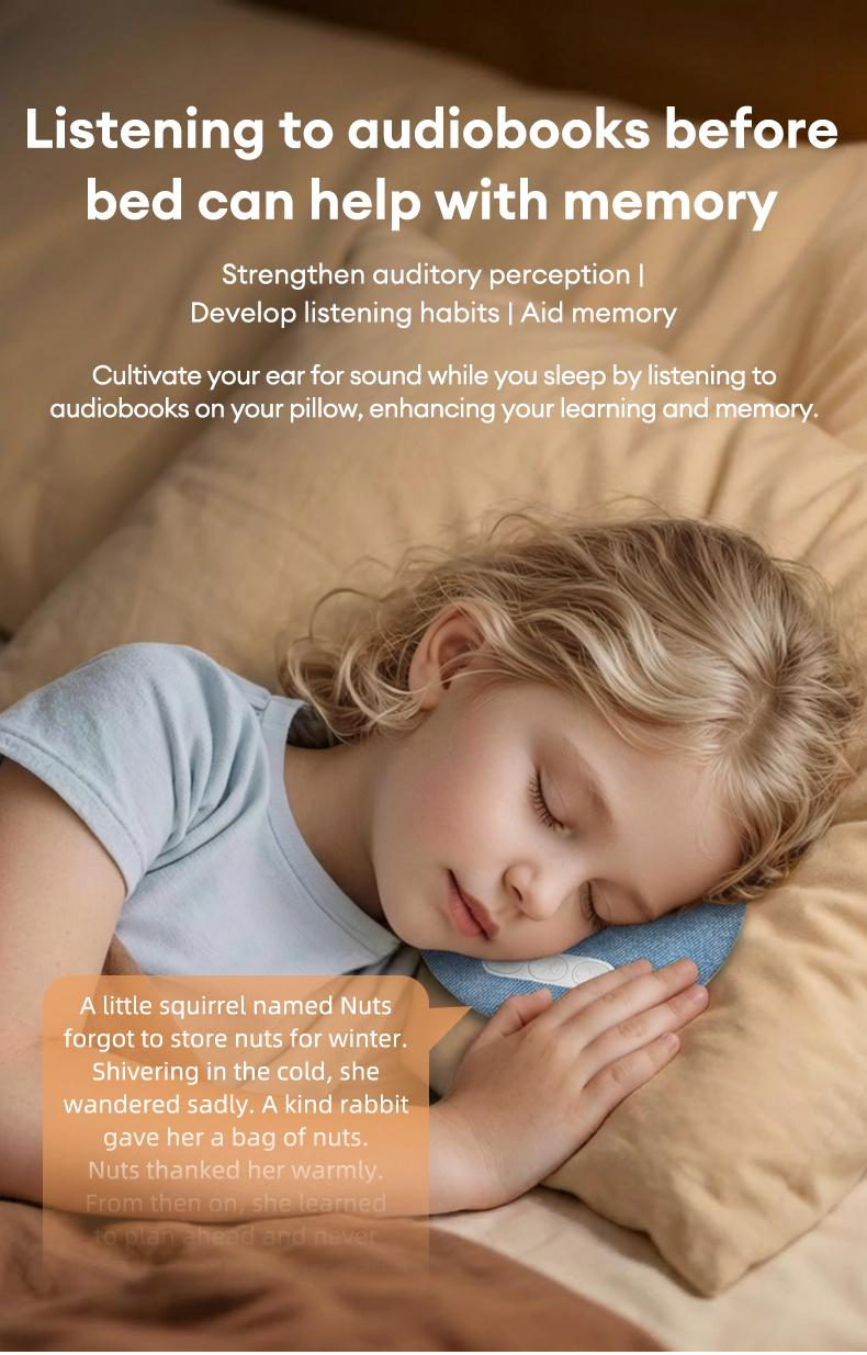 🔥50% OFF🔥 - S1 Ultra-Thin Bluetooth Pillow Speaker with Bluetooth 6.0 - Bone Conduction Technology